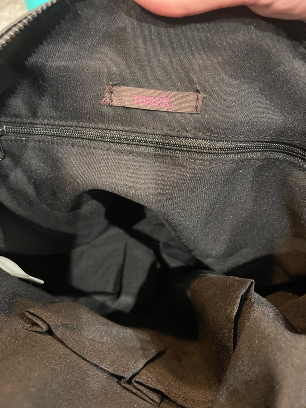 mark. Black Faux Leather Top-Handle Shoulder Bag - Picture 4 of 5